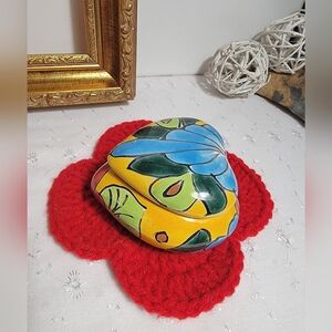 Vintage heart shape trinket box from Mexico